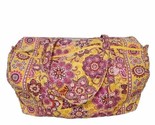 Vera Bradley Duffel Bag Bali Gold Large Travel Tote Pink Yellow - £31.76 GBP