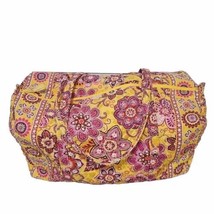 Vera Bradley Duffel Bag Bali Gold Large Travel Tote Pink Yellow - £31.25 GBP