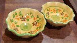Souleo Provence Pair of 5 Inch Fluted Bowls French Floral Hand Painted - $50.00 Souleo Provence Pair of 5 Inch Fluted Bowls French Floral Hand Painted - $50.00