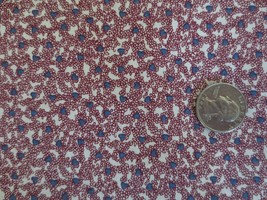 4203. Tiny Maroon &amp; Blue Hearts Craft, Quilting Cotton FABRIC--45&quot; X 1-7/8 Yds. - £6.24 GBP