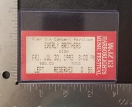 THE EVERLY BROTHERS / DION - VINTAGE JULY 30, 1993 CONCERT TICKET STUB 2 - $10.00