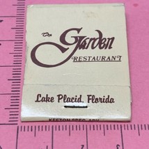 Vintage Matchbook Cover   The Garden Restaurant Lake Placid, Florida  gmg - £9.70 GBP