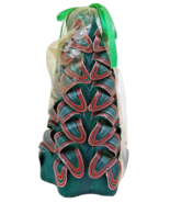 Green or Red Christmas Tree Candle 5 1/2&quot; Hand Carved Korea Candle Pick ... - $10.99