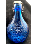 VINTAGE CASADIS MILANO COBALT BLUE JUS DE FRUITS JUG/BOTTLE W/STOPPER - $20.27 CAD