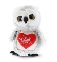 I Love You Plush Cute Big Eye Owl Bird With Heart Message  9 Inches - £28.78 GBP