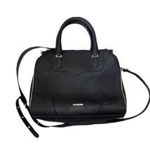 REBECCA MINKOFF Handbag Black Amorous Satchel Textured Leather 14 x 9 x ... - $46.75