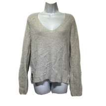 paige 2568774-2481 lambswool cashmere Grey v neck knit pullover sweater ... - £31.57 GBP