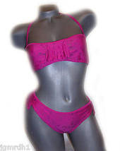 NWT WET SAMBA fringed Bikini Swimsuit bandeau Brazil fuschia sexy strapless S - £31.17 GBP