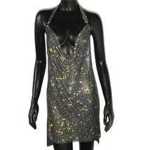  Crystal Rhinestone Drape Backless Dress 2023 NEW  Sequin Bodycon Club H... - £100.49 GBP