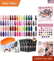 Beginner-Friendly 133pcs Poly Nail Kit with 8W Lamp &amp; Glitter - All-in-O... - $60.00