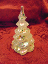 Fenton Christmas Tree French Opal with Light Moon Roses - £110.38 GBP