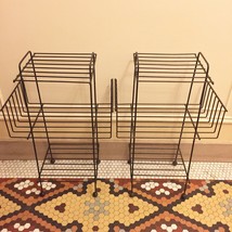 Modernism Pair Wrought Iron Mid-Century Modern 1950’s Side Tables / Book... - £791.57 GBP