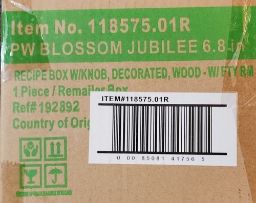 Pioneer Woman ~ BLOSSOM JUBILEE ~ Acacia Wood ~ Recipe Box ~ Crystal Knob Item image 7