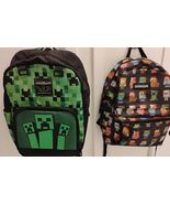 (2) Minecraft Backpacks Jinx Creeper Bag &amp; All Over Print M.C. Backpack ... - $637.47 MXN