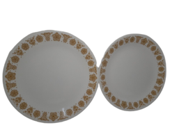 Vintage Corelle Pyrex Butterfly Gold 10.25&quot; Dinner Plates, Set of 2,  Made USA - £11.63 GBP