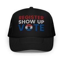 Register Show Up Vote Hat 2024 USA Election Embroidered Voter Registration Foam  - $24.45