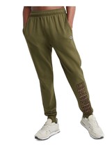 Champion Men&#39;s Powerblend Standard-Fit Logo-Print Fleece Joggers Olive-2XL - £24.03 GBP