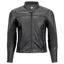 Boston Harbour Long Sleeves Biker Leather Jacket  - £207.94 GBP