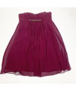 BCBGMAXAZRIA Womens Dress Maroon Size 10 Silk Zip Strapless Beaded - €36,37 EUR