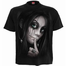 spiral direct zipped gothic girl mens t shirt short sleeve halloween horror - £20.78 GBP