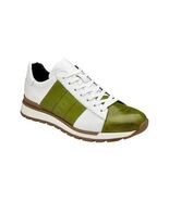 Belvedere Sneakers Blake Genuine Ostrich and Soft Italian Calf Lime/White - $399.00