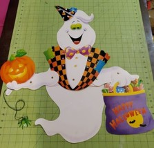 Vintage Halloween Ghost Cut Out Large Movable Pieces Hanging Decoration 27x12 - £29.49 GBP