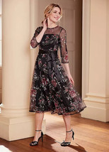 Kaleidoscope Floral Sequin Bal Robe en Noir 12 (FM20-6) - £60.60 GBP