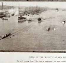 Harvard Yale Regatta Varsity Connecticut 1906 Photo Plate Printing DWAA21 - £28.23 GBP