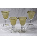 ARTLAND 8oz Wine Goblet FIZZ GOLD 6.375&quot; Hand Blown Seeded Bubbles - Set... - €32,76 EUR