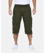 X-Ray Men&#39;s Belted Capri Cotton Cargo Shorts - Olive-42W - $552.31 MXN