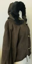 Inca Mallorca Spain 100% Sheepskin Leather Hooded Jacket Size-M Brown - $59.38