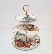 NEW RARE Williams Sonoma Twas the Night Before Christmas 3-Tiered Stand 10 3/4&quot;  - £180.85 GBP