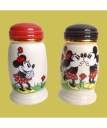 Lenox Disney Mickey &amp; Minnie Salt And Pepper Shakers ~ Red &amp; Black 3.75&quot;... - £18.45 GBP