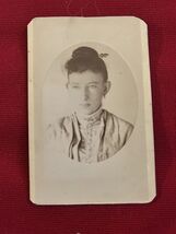 Antique Cabinet Card  Adorable Beautiful young lady W/ Bun PH103 - $9.90