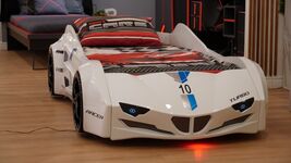 GTI White Twin Car Bed, Remote Control, LED Lights, Premium Rear Seat - $1,188.00