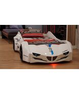 GTI White Twin Car Bed, Remote Control, LED Lights, Premium Rear Seat - $1,188.00