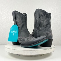 NEW Lane LEXINGTON Black Cowboy Boots Womens 8 Short 100% Leather Ankle Snip Toe - £151.01 GBP