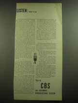 1946 CBS Columbia Broadcasting System Ad - Listen: January 26, 1946 - $18.49