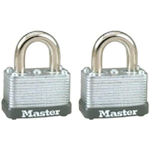 Master Lock 22T Keyed Alike Warded Padlock, 1-1/2 Inch, 2-Pack,Steel - $21.57
