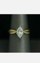 2.00 Karat Simulierte Marquise Schliff Diamant Solitär Ring 14K Gelb Vergoldet - £60.27 GBP