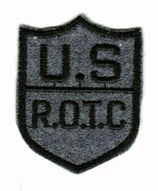 ROTC SLEEVE INSIGNIA CLOTH BLACK ON GRAY FELT - $1.39