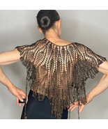Sexy Crochet Top Shawl Festival Crochet Top Shawl Silk Brown Crochet Shawl - €696,87 EUR