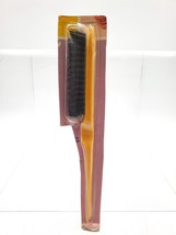 Vintage Hair Brush Nylon Black Bristles Finger Grip 70s Yellow - $25.26 CAD