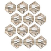 12 Ceylon Topaz Swarovski Crystal Bicone Beads 5301 4mm - £6.31 GBP