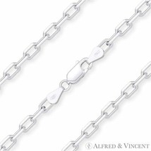 3.7mm D-Cut Anchor Cable Link Italian .925 Italy Sterling Silver Chain Necklace - £36.20 GBP+