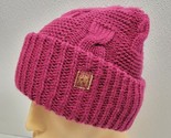 Aris Thick Cable Knit Burgundy Purple Acrylic Hat One Size Embroidered L... - £15.62 GBP