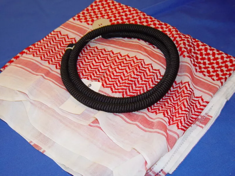 Igal agal headband black+ red hatta headscarf / shemagh arabic شماغ و حطة - £27.45 GBP