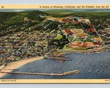 Aerial View Presido and Monterey California CA UNP Unused Linen Postcard M8 - $2.92