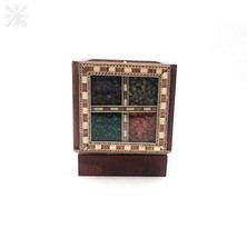 Wood Pen Holder Gem Stone Painting for Desktop Office Study Table Multicolor - £22.62 GBP