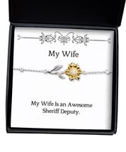 New Wife, My Wife is an Awesome Sheriff Deputy, Sarcastic Sunflower Bracelet for - £38.23 GBP